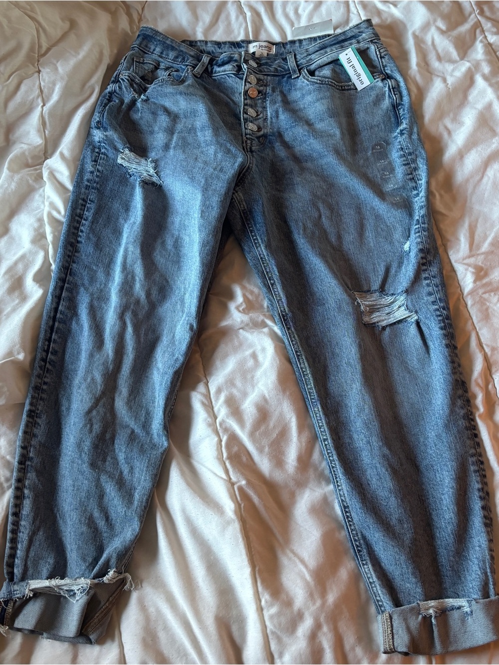 M jeans by Maurices distressed high-rise mom jeans
